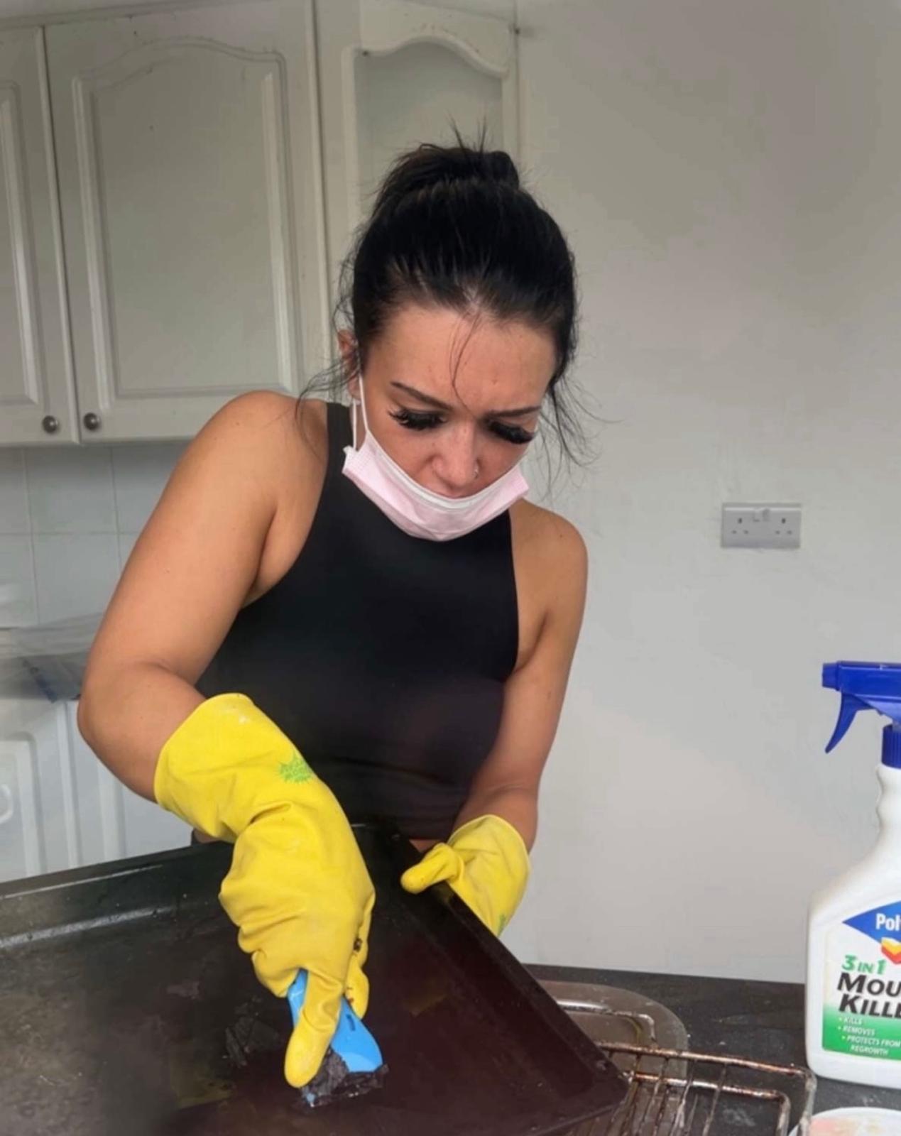 Megan Johnstone cleaning in the early days